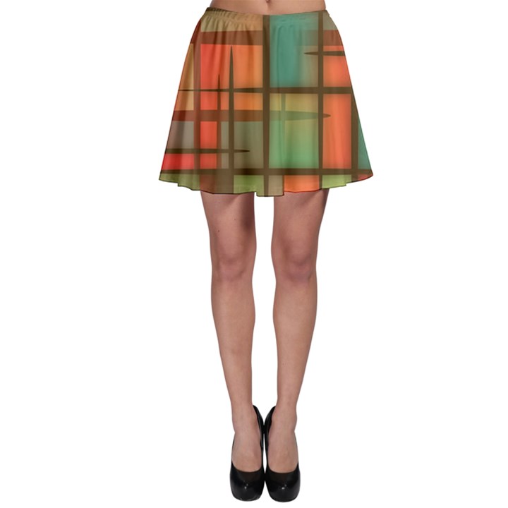 Background Abstract Colorful Skater Skirt
