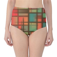 Background Abstract Colorful High-waist Bikini Bottoms