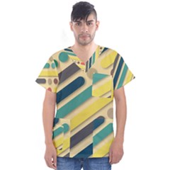 Background Vintage Desktop Color Men s V-Neck Scrub Top