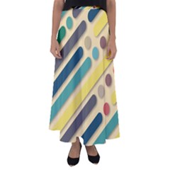 Background Vintage Desktop Color Flared Maxi Skirt