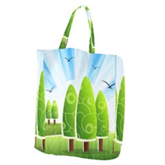 Landscape Nature Background Giant Grocery Zipper Tote