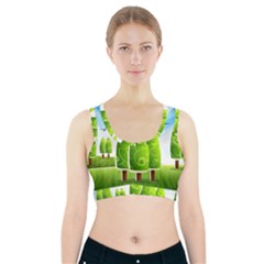 Landscape Nature Background Sports Bra With Pocket