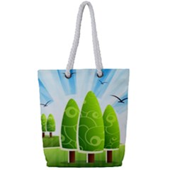 Landscape Nature Background Full Print Rope Handle Tote (Small)