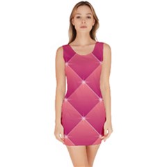 Pink Background Geometric Design Bodycon Dress