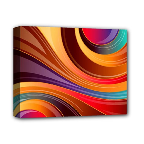 Abstract Colorful Background Wavy Deluxe Canvas 14  x 11 