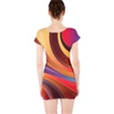 Abstract Colorful Background Wavy Short Sleeve Bodycon Dress View2