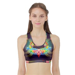 Badge Abstract Abstract Design Sports Bra With Border