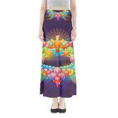 Badge Abstract Abstract Design Full Length Maxi Skirt