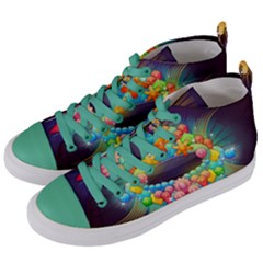 Badge Abstract Abstract Design Women s Mid-top Canvas Sneakers