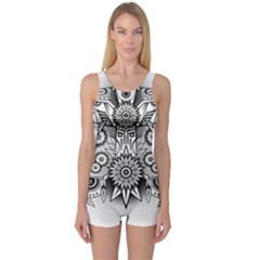 Forest Patrol Tribal Abstract One Piece Boyleg Swimsuit by Nexatart