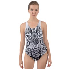 Forest Patrol Tribal Abstract Cut-out Back One Piece Swimsuit by Nexatart