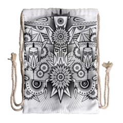 Forest Patrol Tribal Abstract Drawstring Bag (large) by Nexatart