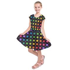 Background Colorful Geometric Kids  Short Sleeve Dress by Nexatart