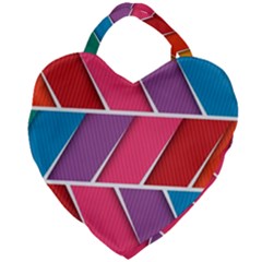 Abstract Background Colorful Giant Heart Shaped Tote