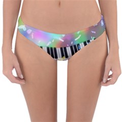 Piano Keys Music Colorful 3d Reversible Hipster Bikini Bottoms by Nexatart