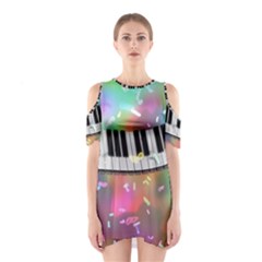 Piano Keys Music Colorful 3d Shoulder Cutout One Piece by Nexatart