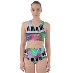 Piano Keys Music Colorful 3d Racer Back Bikini Set by Nexatart