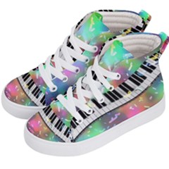 Piano Keys Music Colorful 3d Kid s Hi-top Skate Sneakers