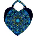 Mandala Blue Abstract Circle Giant Heart Shaped Tote View1
