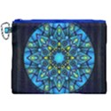 Mandala Blue Abstract Circle Canvas Cosmetic Bag (XXL) View1