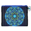 Mandala Blue Abstract Circle Canvas Cosmetic Bag (XXL) View2