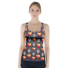 Love Heart Background Racer Back Sports Top by Nexatart