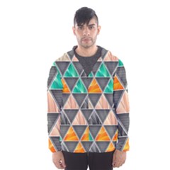 Abstract Geometric Triangle Shape Hooded Wind Breaker (men) by Nexatart