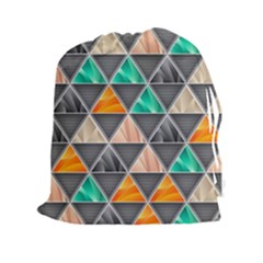 Abstract Geometric Triangle Shape Drawstring Pouches (xxl) by Nexatart