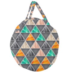 Abstract Geometric Triangle Shape Giant Round Zipper Tote by Nexatart