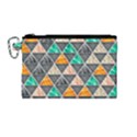 Abstract Geometric Triangle Shape Canvas Cosmetic Bag (Medium) View1