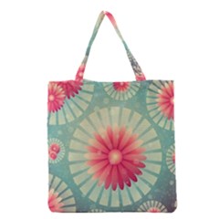 Background Floral Flower Texture Grocery Tote Bag by Nexatart