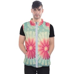 Background Floral Flower Texture Men s Puffer Vest by Nexatart