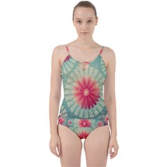 Background Floral Flower Texture Cut Out Top Tankini Set