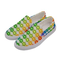 Background Colorful Geometric Women s Canvas Slip Ons