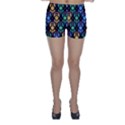 Pattern Background Bright Blue Skinny Shorts View1