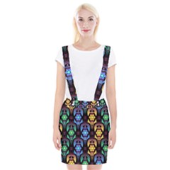 Pattern Background Bright Blue Braces Suspender Skirt