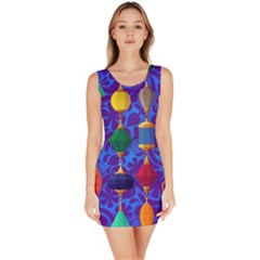 Colorful Background Stones Jewels Bodycon Dress