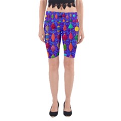 Colorful Background Stones Jewels Yoga Cropped Leggings