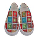 Tiles Pattern Background Colorful Women s Canvas Slip Ons View1