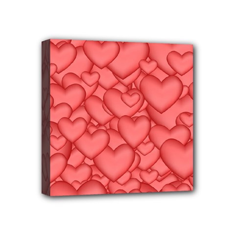 Background Hearts Love Mini Canvas 4  x 4 