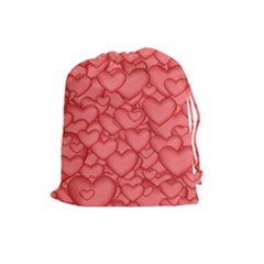 Background Hearts Love Drawstring Pouches (large)  by Nexatart