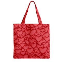 Background Hearts Love Zipper Grocery Tote Bag