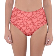 Background Hearts Love Reversible High-Waist Bikini Bottoms