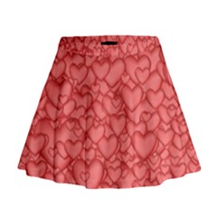 Background Hearts Love Mini Flare Skirt