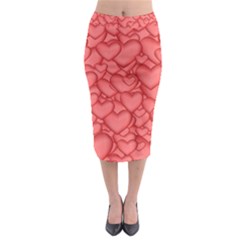 Background Hearts Love Midi Pencil Skirt