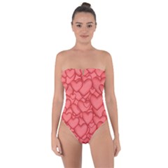 Background Hearts Love Tie Back One Piece Swimsuit