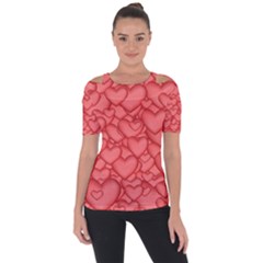 Background Hearts Love Short Sleeve Top by Nexatart