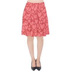 Background Hearts Love Velvet High Waist Skirt