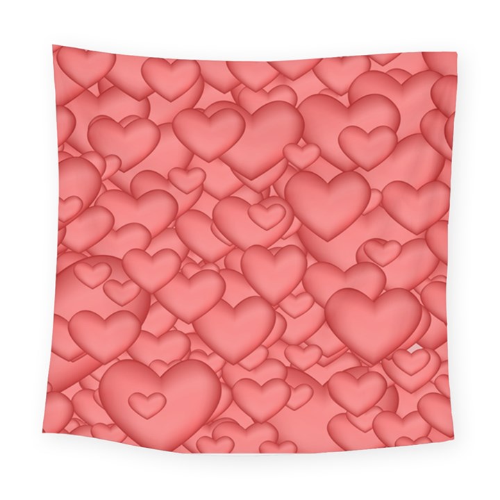 Background Hearts Love Square Tapestry (Large)