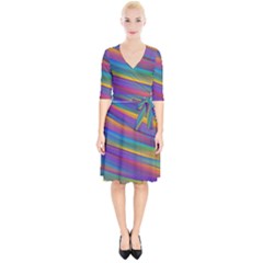 Colorful Background Wrap Up Cocktail Dress by Nexatart